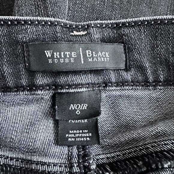 White House Black Market Pedal Pusher Capri Noir Jeans - Picture 11 of 11